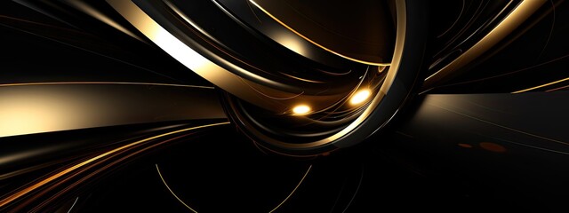 A modern twist on a classic color combination - a sleek black and gold background with a futuristic, metallic sheen