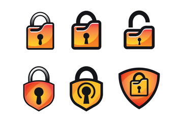 Encrypted data icon logo concept isolated on white background