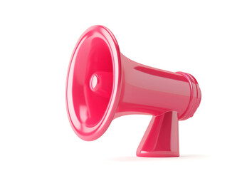 Red megaphone isolated on white background, with clipping path