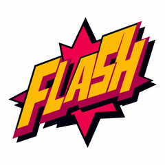 The word FLASH in street art graffiti lettering vector image style on a white background.