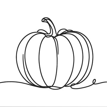 A line-drawing style pumpkin