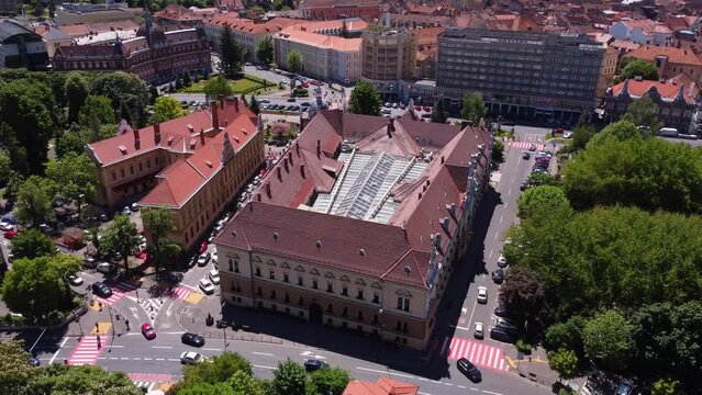 Aerial view of Brasov Town Hall, drona Primaria Brasov