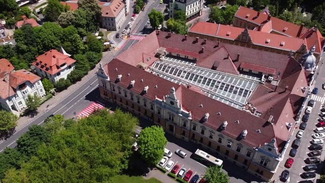 Aerial view of Brasov Town Hall, drona Primaria Brasov