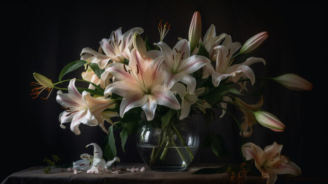close-up images of lilies