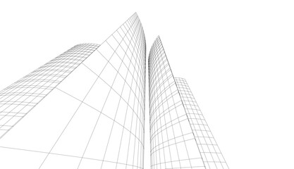 Fototapeta premium architecture design 3d vector drawing