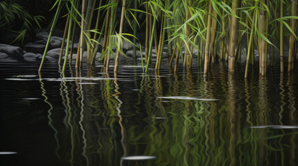 images of bamboo patterns on the forest floor from unique perspectives