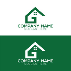 G Letter House logo vector