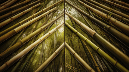 images of bamboo patterns on the forest floor from unique perspectives