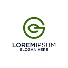 green leaf logo design graphic template