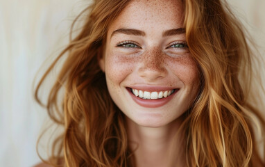 Smiling Woman With Freckled Hair
