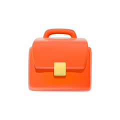 3D Bright Orange Professional Briefcase with Secure Lock for Business