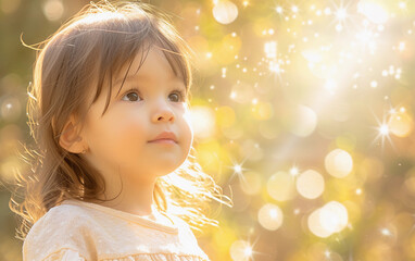 Fototapeta premium Little Girl Standing in Grass