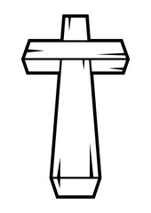 Christian wooden cross. Happy Easter image. Religious symbol.