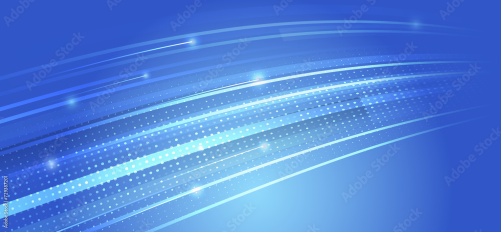Poster Modern high-tech background for presentations and websites. Abstract background with glowing dynamic lines. Futuristic red-blue stripes with arrows.