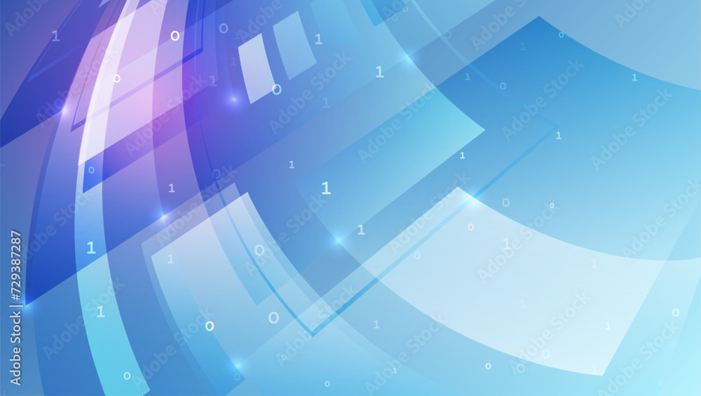 Aufkleber Large data stream on a dark background, glowing lines and squares. Data set analysis and visualization. Abstract business analytics. An array of information in the form of waves.