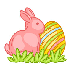 Happy Easter cute object illustration.
