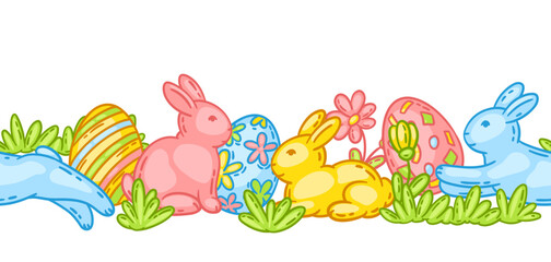 Happy Easter cute object pattern.