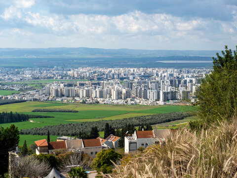 View of Afula from Givat Hamoreh, Israel , aerial view