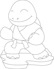 Turtle Karate Martial arts Animal Vector Graphic Art Illustration