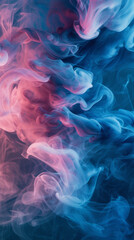 Obraz premium A blue, pink, and blue pattern made up of smoke.