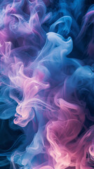 Fototapeta premium A blue, pink, and blue pattern made up of smoke.