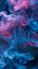 Fototapeta premium A blue, pink, and blue pattern made up of smoke.