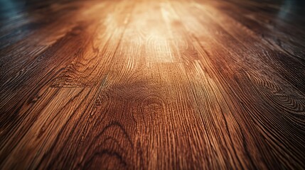 Exquisite wooden table surface glowing with the warmth of natural light - obrazy, fototapety, plakaty