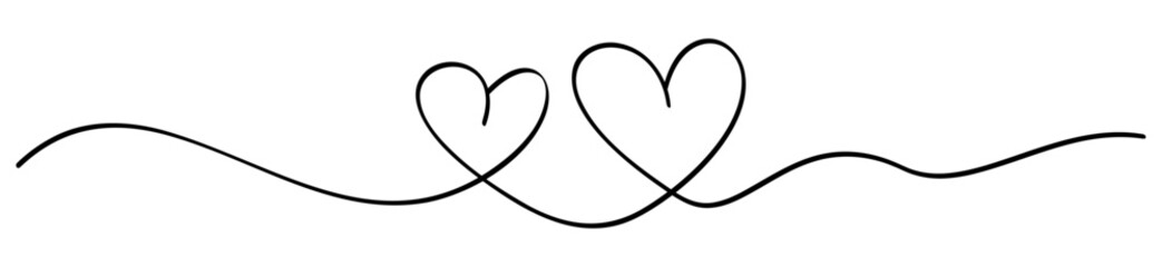Two Heart Line Drawing