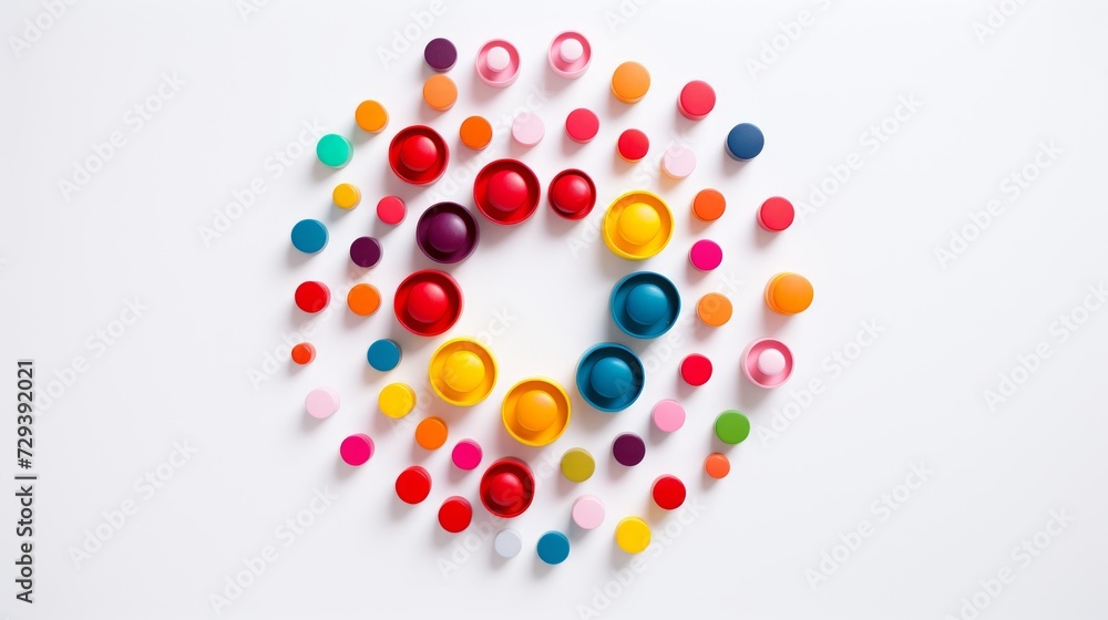 Aufkleber Set of push pins in a circular pattern Generative AI