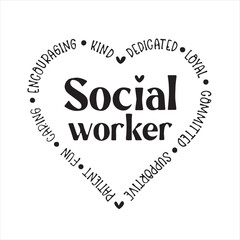 Fototapeta na wymiar social worker background inspirational positive quotes, motivational, typography, lettering design