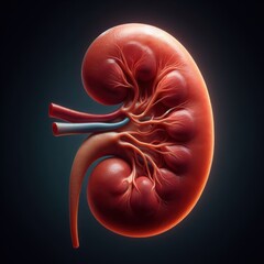human kidney 3d renders realistic anatomy. human organ vector illustration