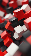 An image showing red, black, and white blocks.