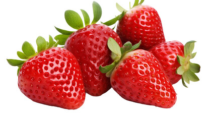 Vibrant Fresh Strawberries on White Background, Perfect for Healthy Nutrition Concepts and Summer Snack Ads