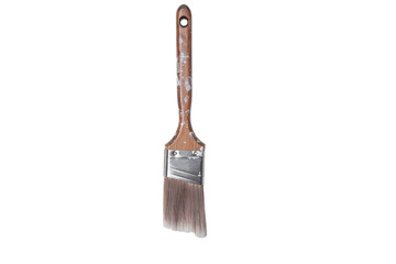 Two inch angled paintbrush with paint on handle isolated no background png