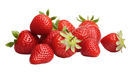 Vibrant Fresh Strawberries on White Background, Perfect for Healthy Nutrition Concepts and Summer Snack Ads