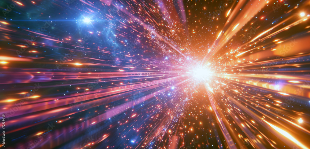 Poster digital background with a bright and dynamic effect. spacey and bright background with colorful ligh