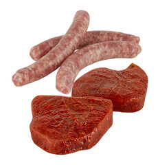 Fresh meat set cut out isolated transparent background
