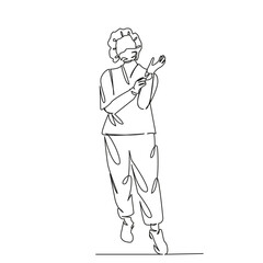 nurse puts on gloves