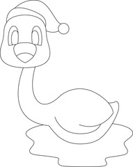Flamingo Christmas Santa hat Animal Vector Graphic Art Illustration