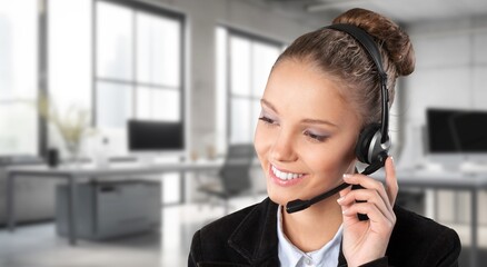 Happy, smile business woman in office