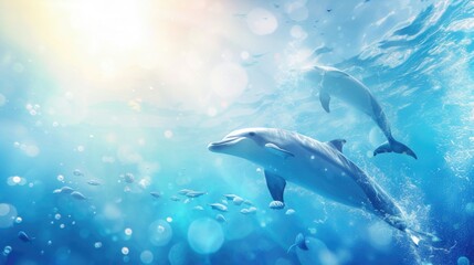 Naklejka premium Dolphins
