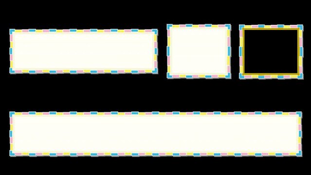 カラフルブロックのテロップベース・ワイプ枠（６色セット）