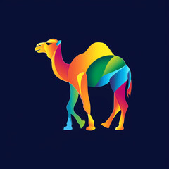 camel vector illustration for vibrant creative trendy brand logo or modern graphic design