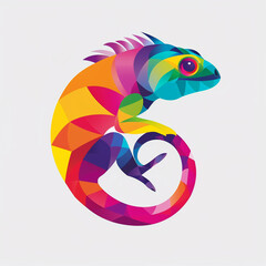 chameleon vector illustration for vibrant creative trendy brand logo or modern graphic design