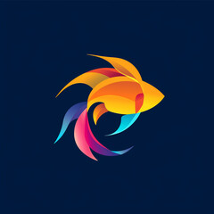 Naklejka premium fish vector illustration for vibrant creative trendy brand logo or modern graphic design