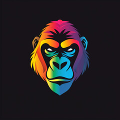 gorilla vector illustration for vibrant creative trendy brand logo or modern graphic design