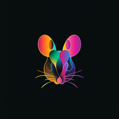 mouse vector illustration for vibrant creative trendy brand logo or modern graphic design