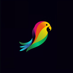 parrot vector illustration for vibrant creative trendy brand logo or modern graphic design