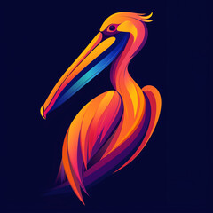 Fototapeta premium pelican vector illustration for vibrant creative trendy brand logo or modern graphic design