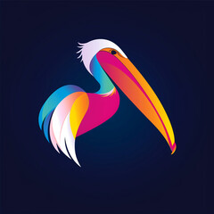 pelican vector illustration for vibrant creative trendy brand logo or modern graphic design